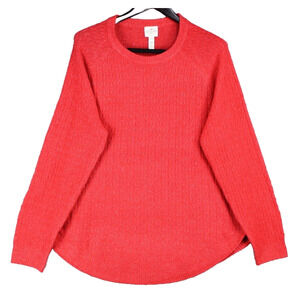 St. John's Bay Lightweight Sweater Top Women's Size XL Heather Red Long Sleeve